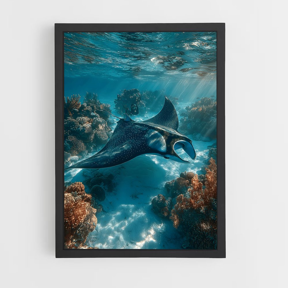 Poster Danse des Raies – affiche Plongée sous-marine (vue 2)